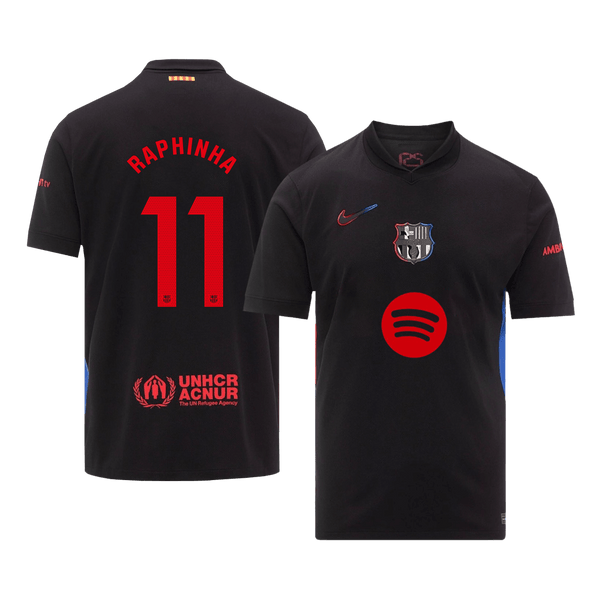 Barcelona RAPHINHA #11 Away Jersey 2024/25 -（Spotify Logo Without Text） - Football Shirt | SmartJerseys | Official Quality