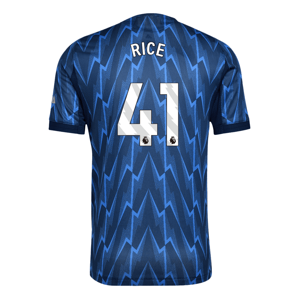 Camiseta de fútbol visitante auténtica del Arsenal 2025/26, color azul, número 41 de RICE