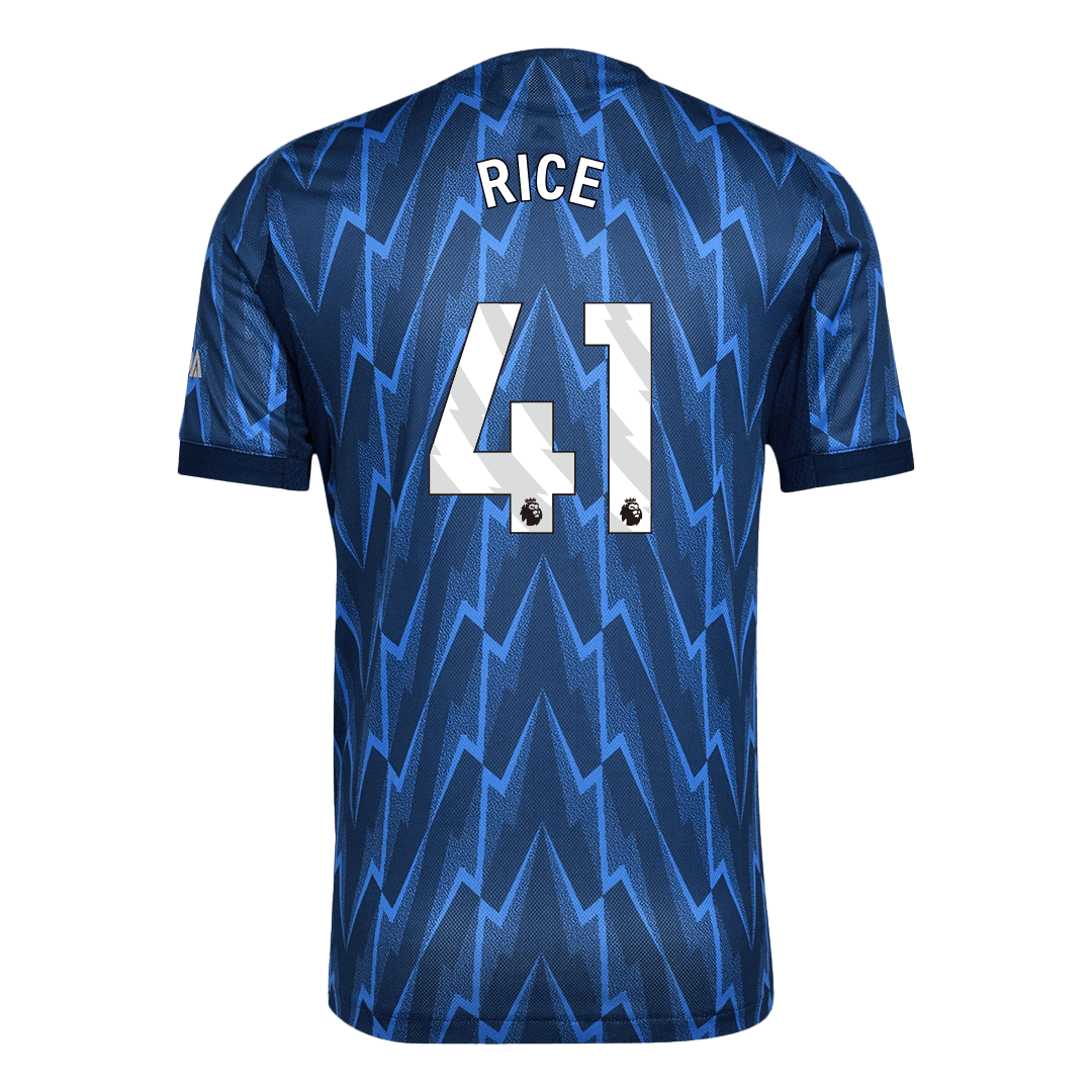 Camiseta de fútbol visitante auténtica del Arsenal 2025/26, color azul, número 41 de RICE