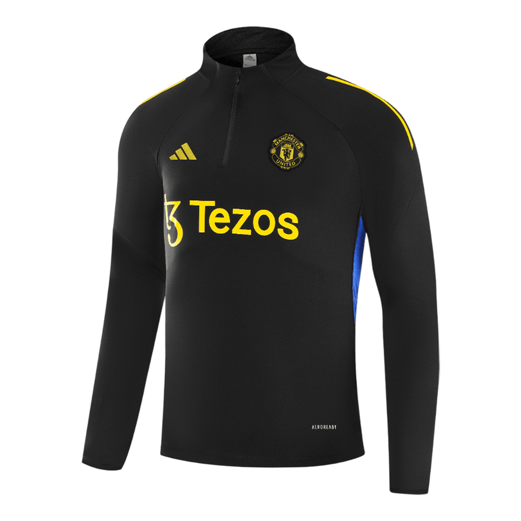 Ensemble sweat-shirt zippé Manchester United pour enfant (haut + pantalon) 25/26 noir