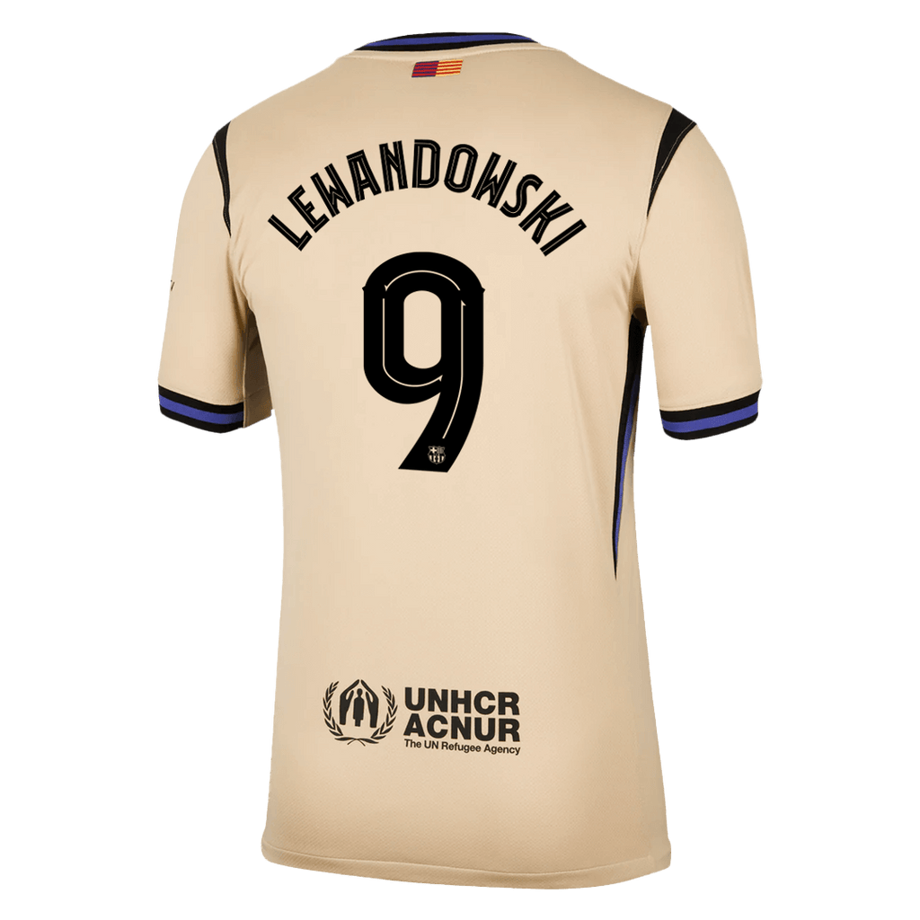 Camiseta de visitante del Barcelona Lewandowski #9 2025/26 - Edición UCL