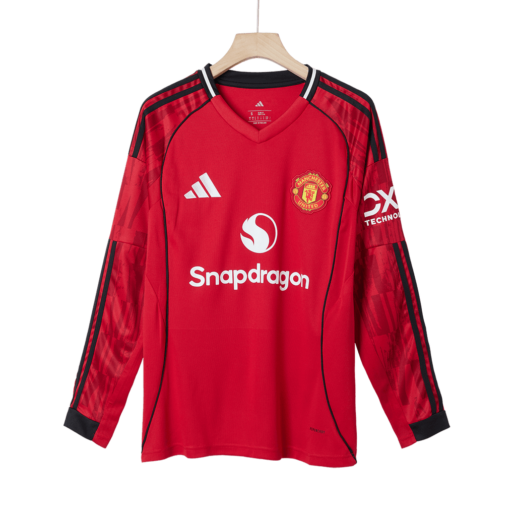 Manchester United Long Sleeve Home Soccer Jersey 2025/26