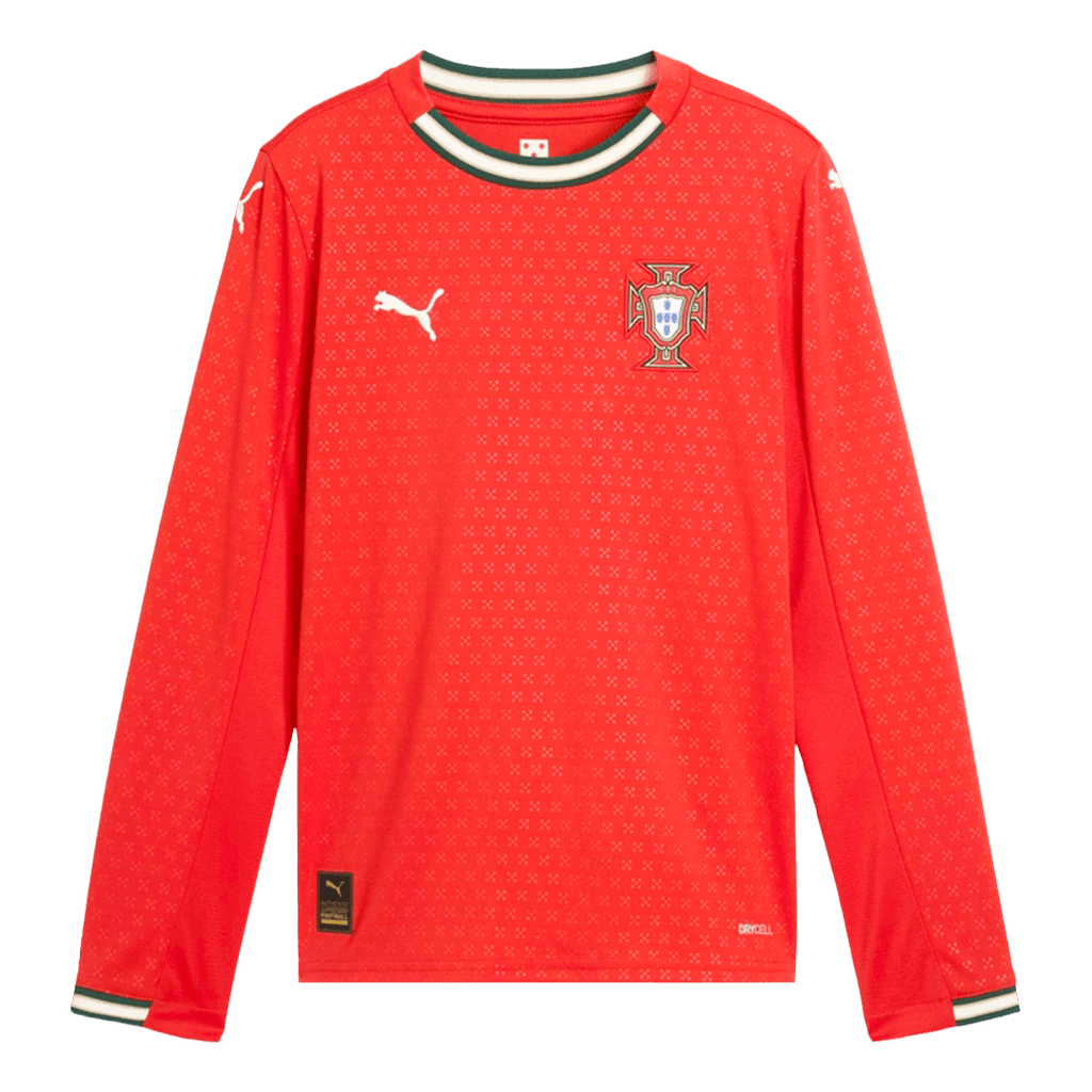 Portugal Long Sleeve Home Soccer Jersey 2025 - Football Shirt | SmartJerseys | Official Quality