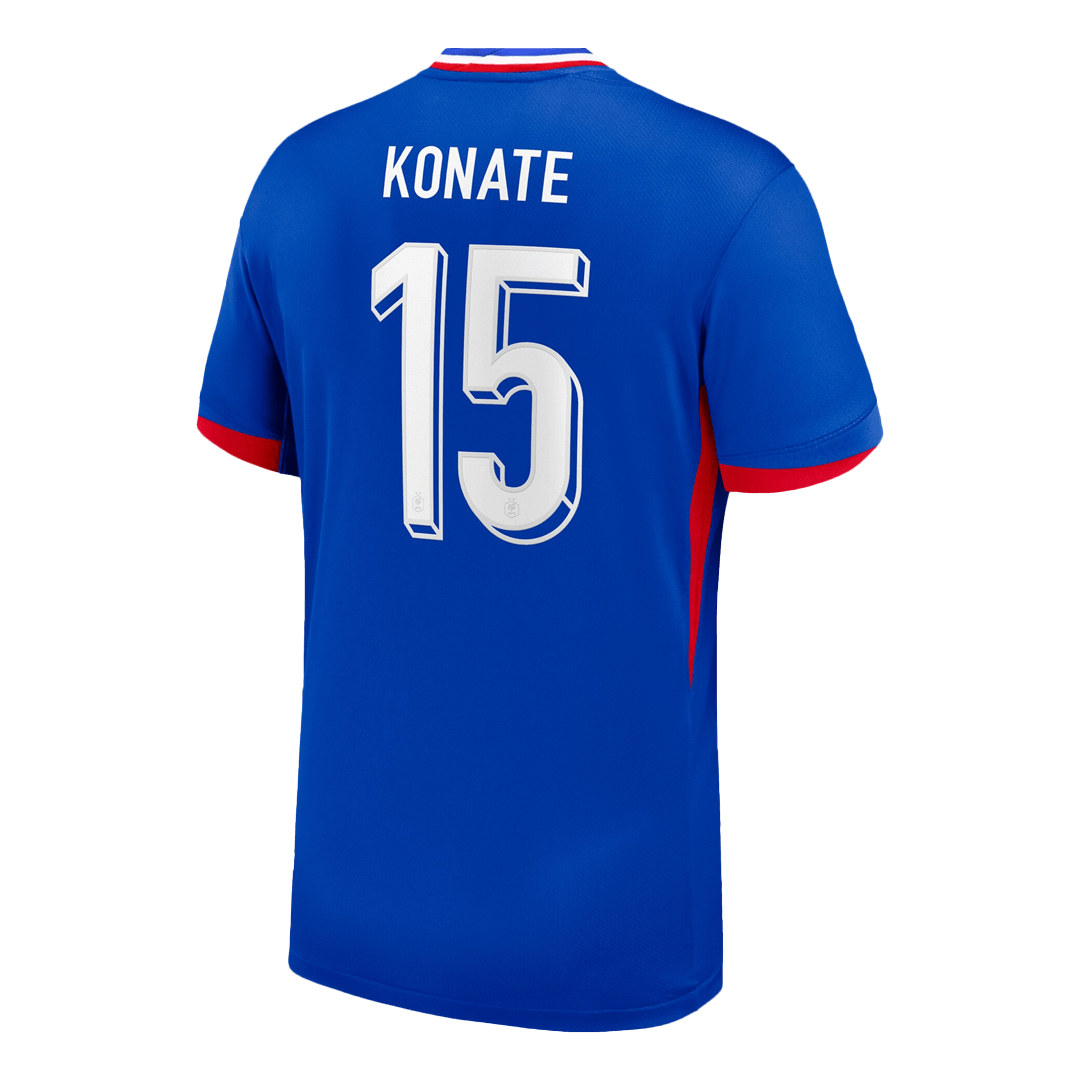 KONATÉ n°15 Maillot domicile de l'Euro 2024 de l'équipe de France Bleu 