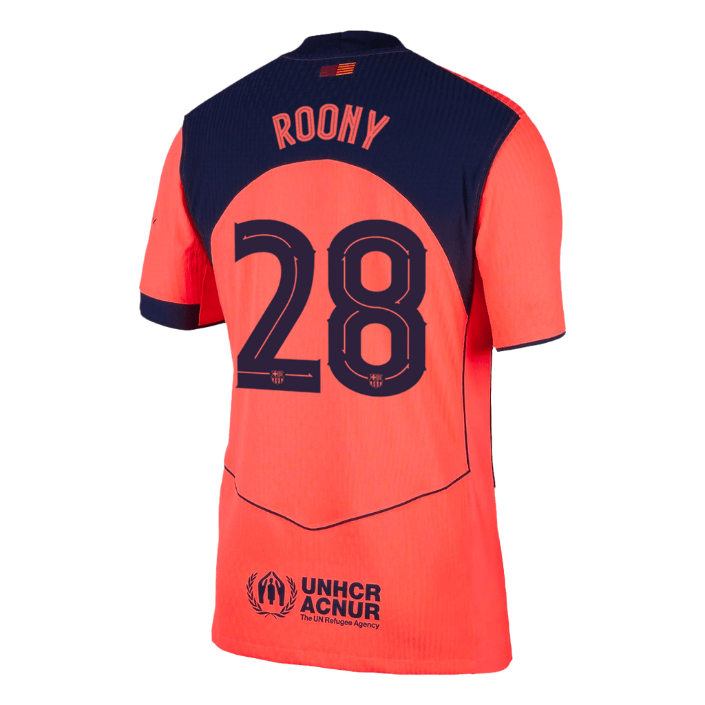 Camiseta de fútbol de visitante ROONY #28 del Barcelona, ​​color naranja, 25/26