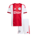 Kid's Ajax Home Soccer Jersey Kit(Jersey+Shorts) 25/26 White&Red - Football Shirt | SmartJerseys | Official Quality