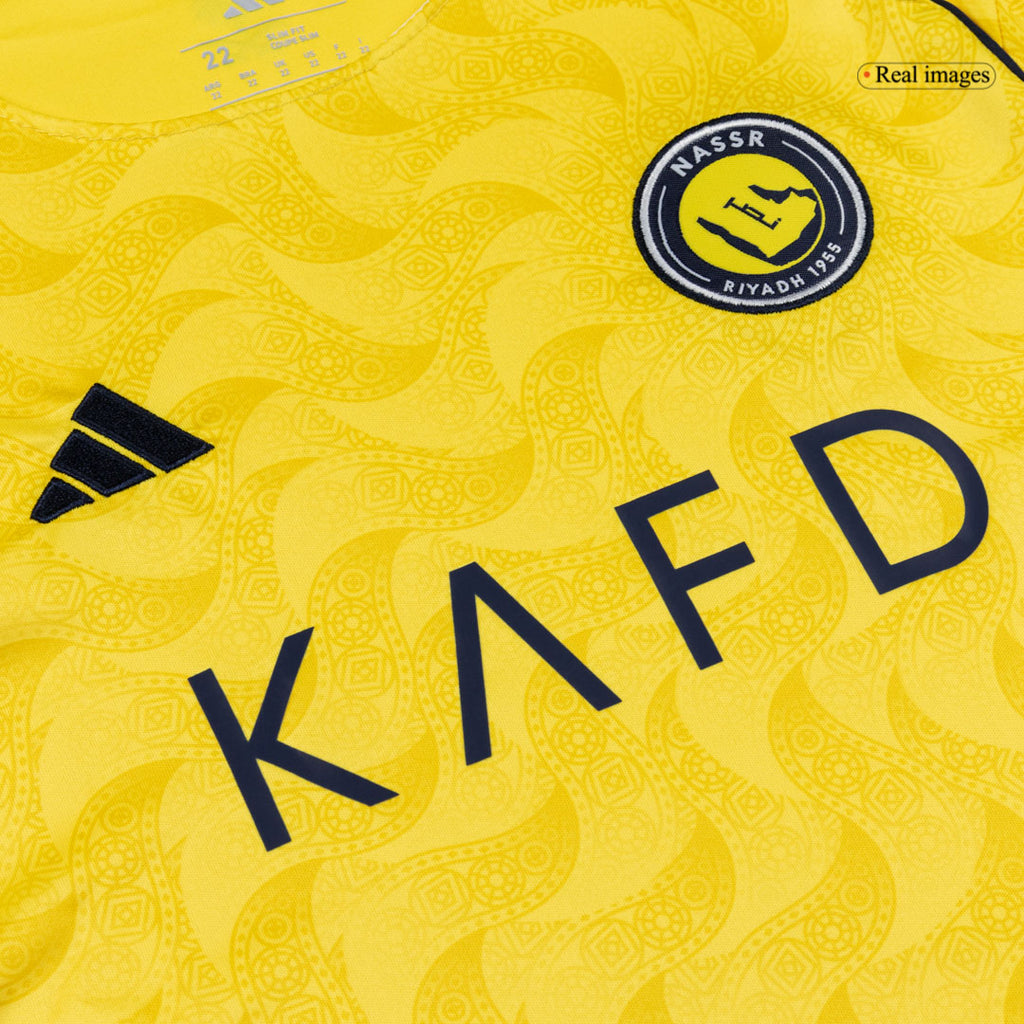 Camiseta de fútbol local del Al Nassr para niños, color amarillo, 25/26