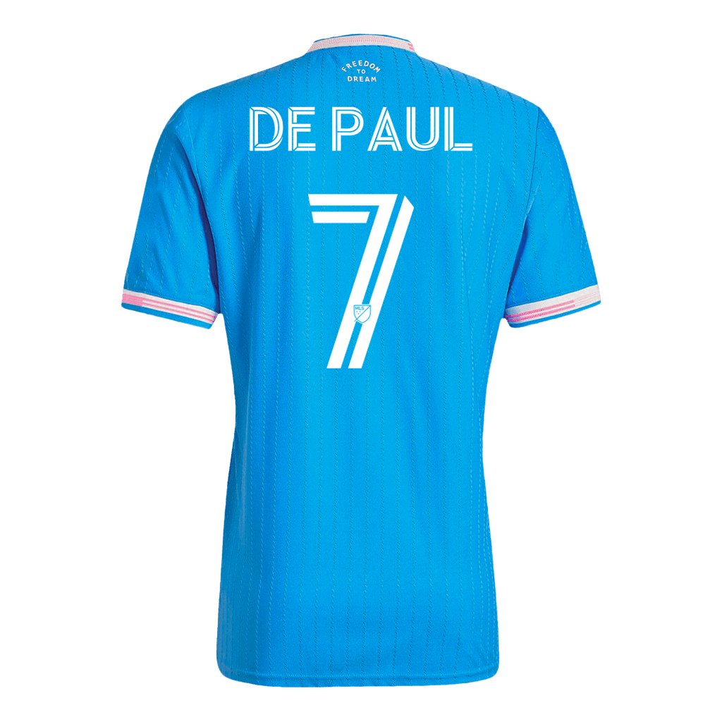 Camiseta de fútbol de visitante del Inter Miami CF DE PAUL #7, auténtica, 2025