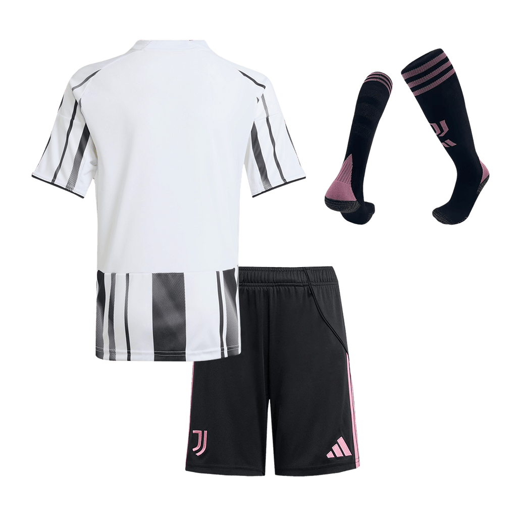 Kid's Juventus Home Soccer Jersey Kit(Jersey+Shorts+Socks) 2025/26 Black&White