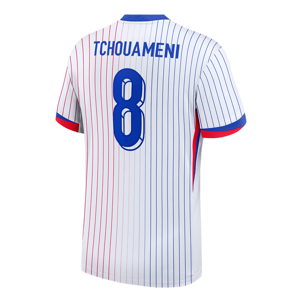 Maillot extérieur de football de l'équipe de France Euro 2024 de Tchouameni n°8, blanc