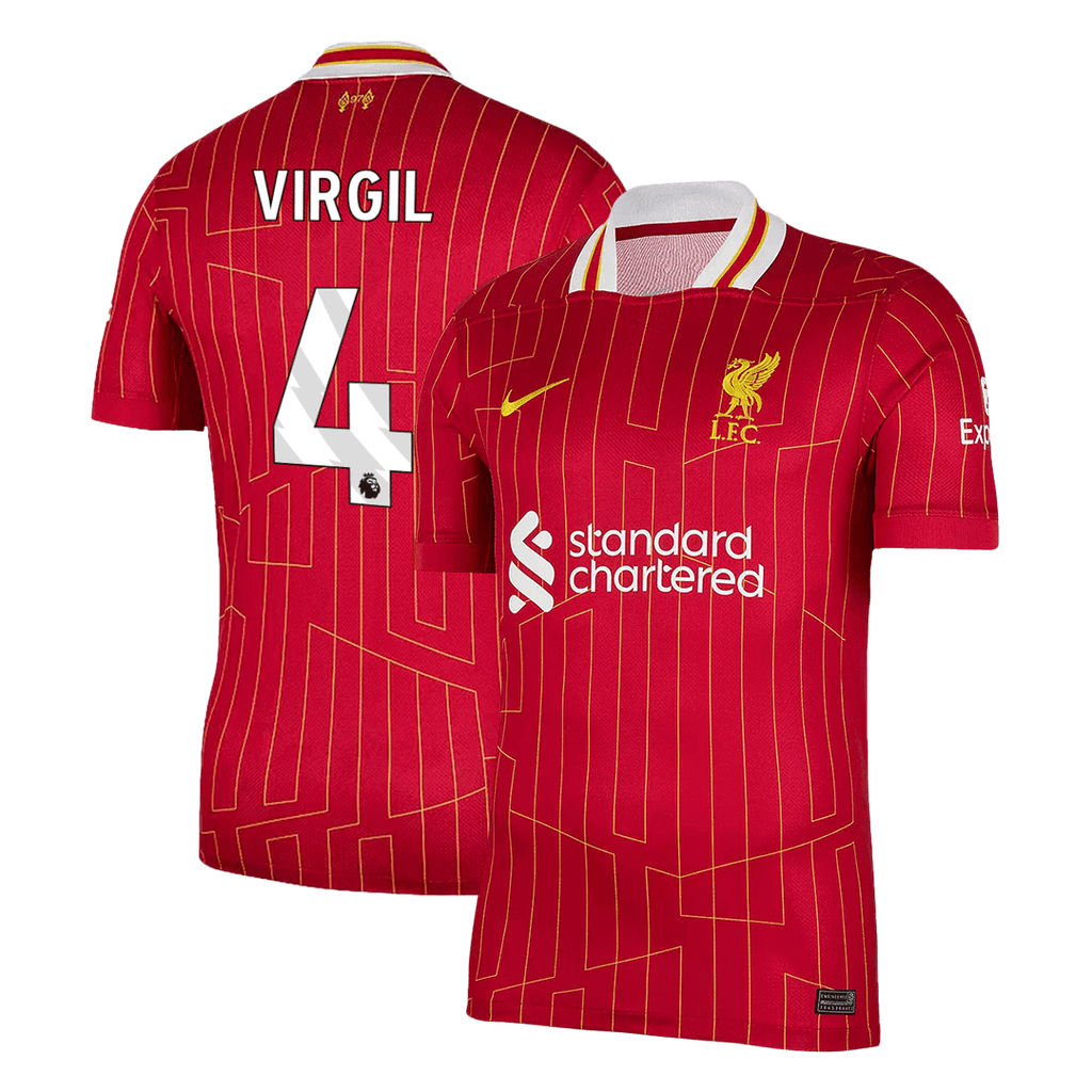 Liverpool VIRGIL #4 Home Soccer Jersey 2024/25 - Football Shirt | SmartJerseys | Official Quality