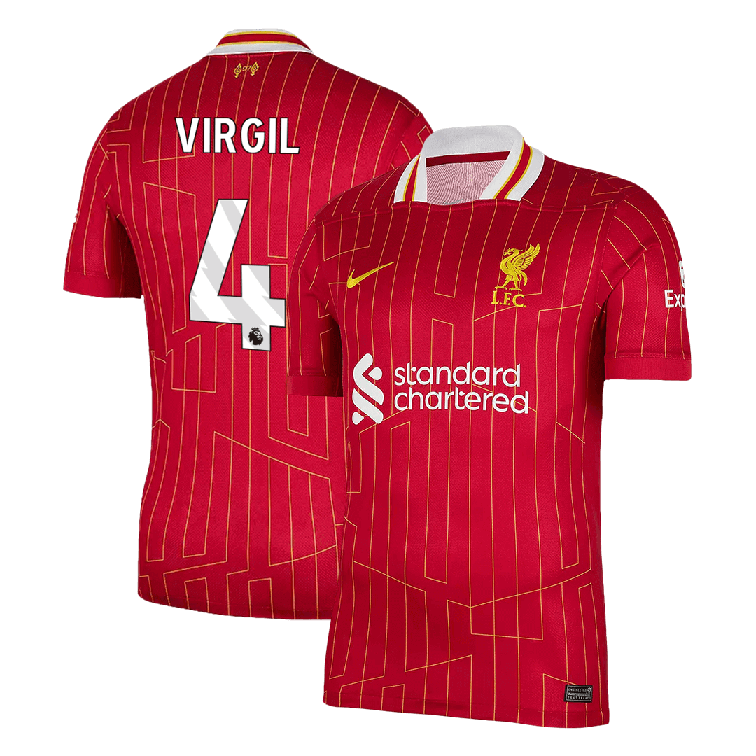 Liverpool VIRGIL #4 Home Soccer Jersey 2024/25 - Football Shirt | SmartJerseys | Official Quality