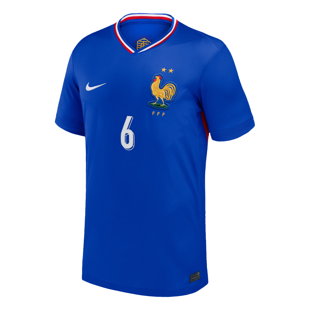 Camiseta de fútbol local de Francia CAMAVINGA #6 para la Eurocopa 2024, azul 