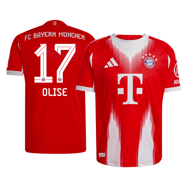 OLISE #17 Authentic Bayern Munich Home Soccer Jersey 2025/26 Red - Football Shirt | SmartJerseys | Official Quality