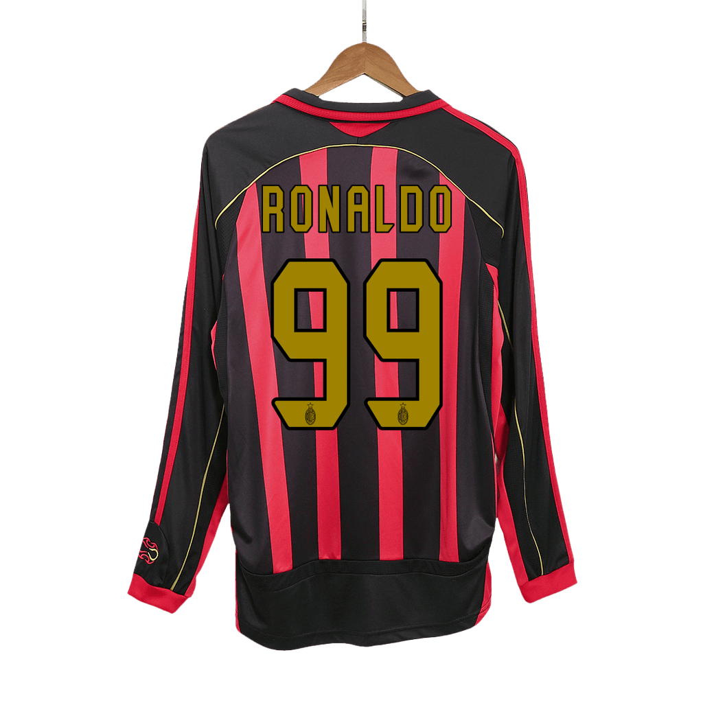 AC Milan RONALDO #99 Long Sleeve Home Soccer Jersey Retro 2006/07 - Football Shirt | SmartJerseys | Official Quality