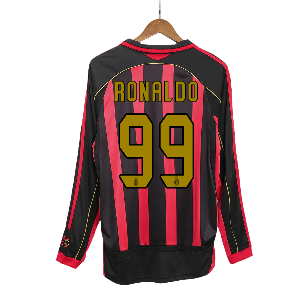 AC Milan RONALDO #99 Long Sleeve Home Soccer Jersey Retro 2006/07 - Football Shirt | SmartJerseys | Official Quality