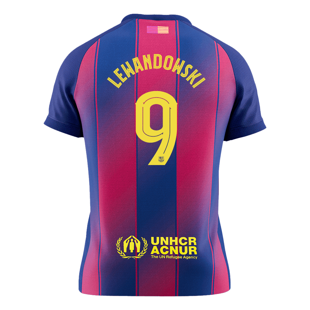 Camiseta de fútbol local del Barcelona Lewandowski #9 2025/26 - Edición UCL