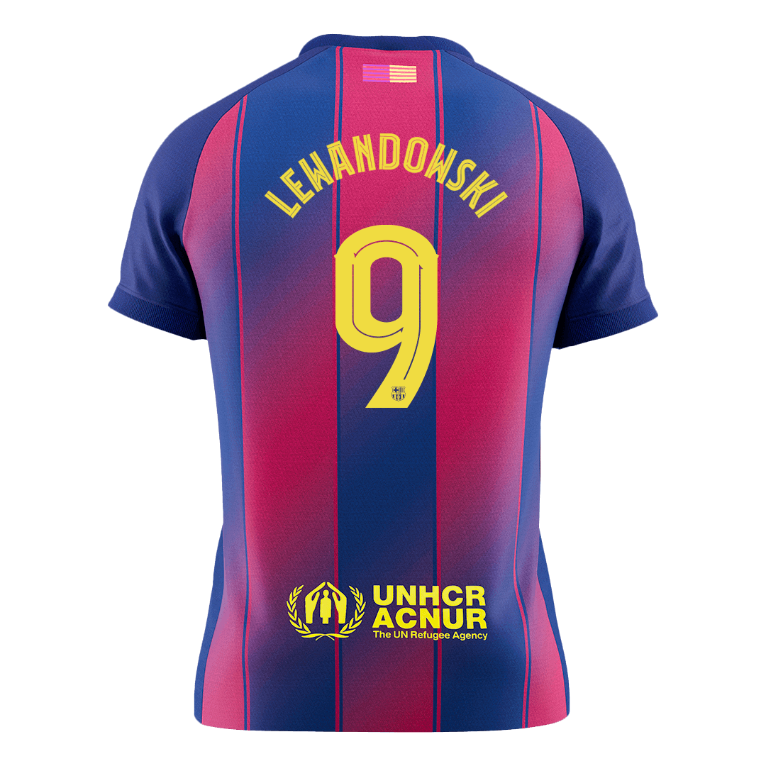Camiseta de fútbol local del Barcelona Lewandowski #9 2025/26 - Edición UCL