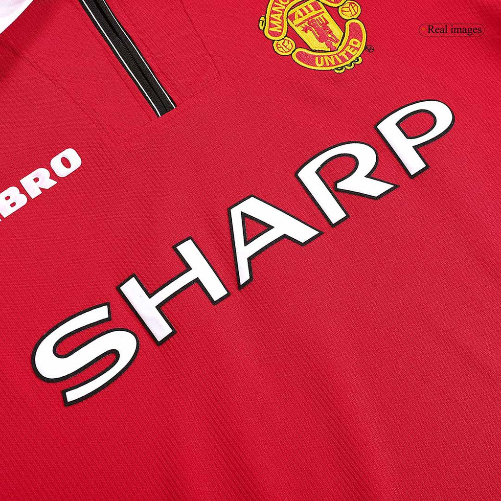 Maillot rétro domicile de Manchester United 1998/99 - Manches longues
