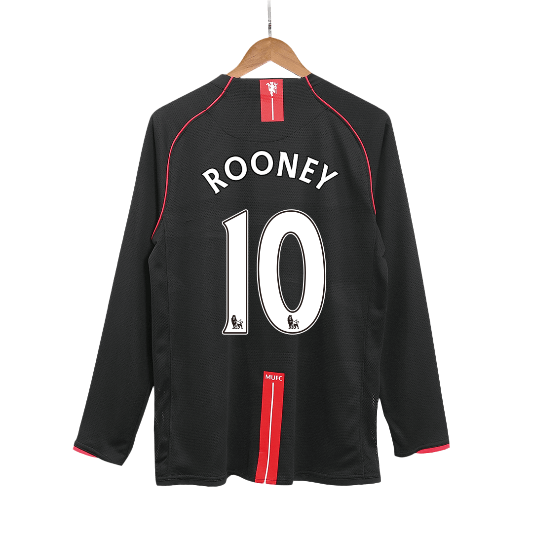 Manchester United ROONEY #10 Away Soccer Jersey Retro 2007/08 - Long Sleeve - Football Shirt | SmartJerseys | Official Quality