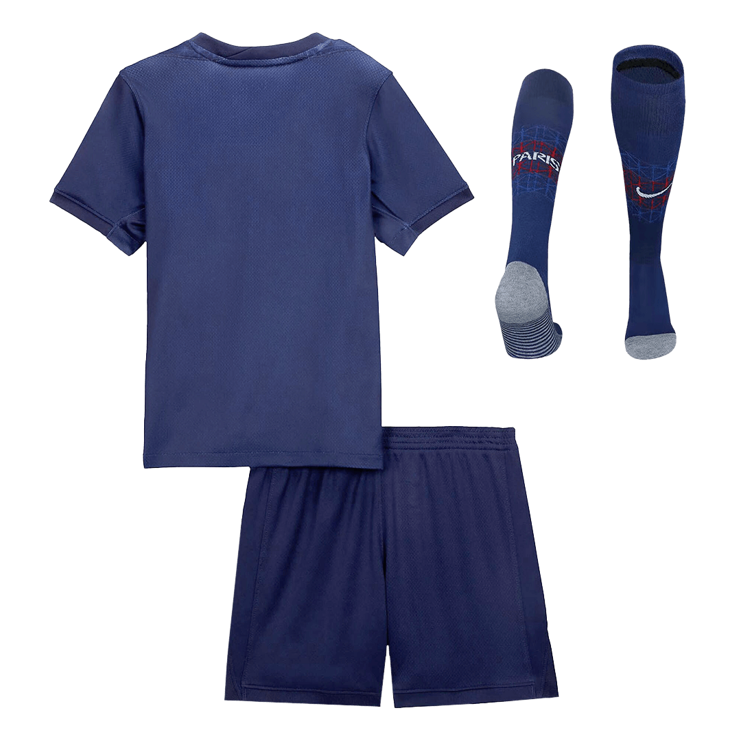 Kit de camiseta de fútbol local del PSG para niños (camiseta, pantalón corto y calcetines) 2025/26 azul marino