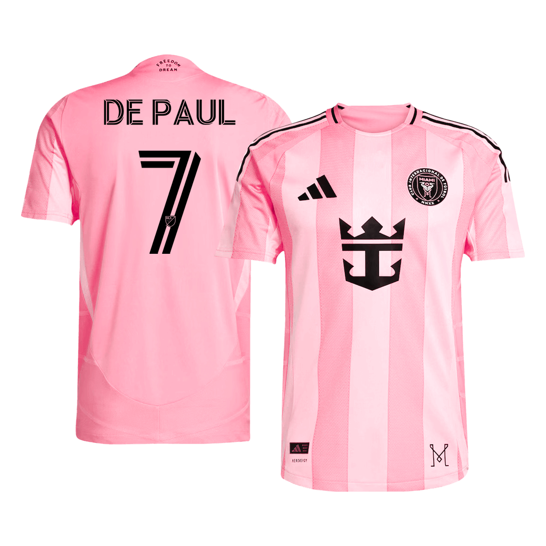 Inter Miami CF DE PAUL #7 Home Soccer Jersey Authentic 2025 - Football Shirt | SmartJerseys | Official Quality