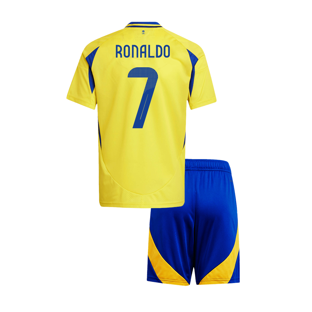 Al Nassr RONALDO #7 Home Soccer Jersey Kit 2024/25 Kids(Jersey+Shorts) - ACL - Football Shirt | SmartJerseys | Official Quality