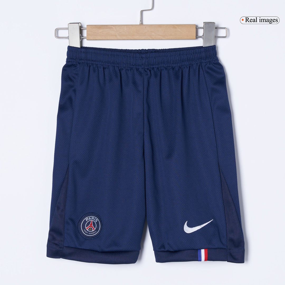 Kit de camiseta de fútbol local del PSG para niños (camiseta, pantalón corto y calcetines) 2025/26 azul marino