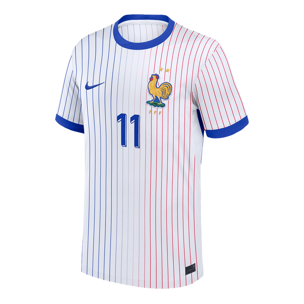 Maillot extérieur de football de l'équipe de France Euro 2024, Olise n° 11, blanc