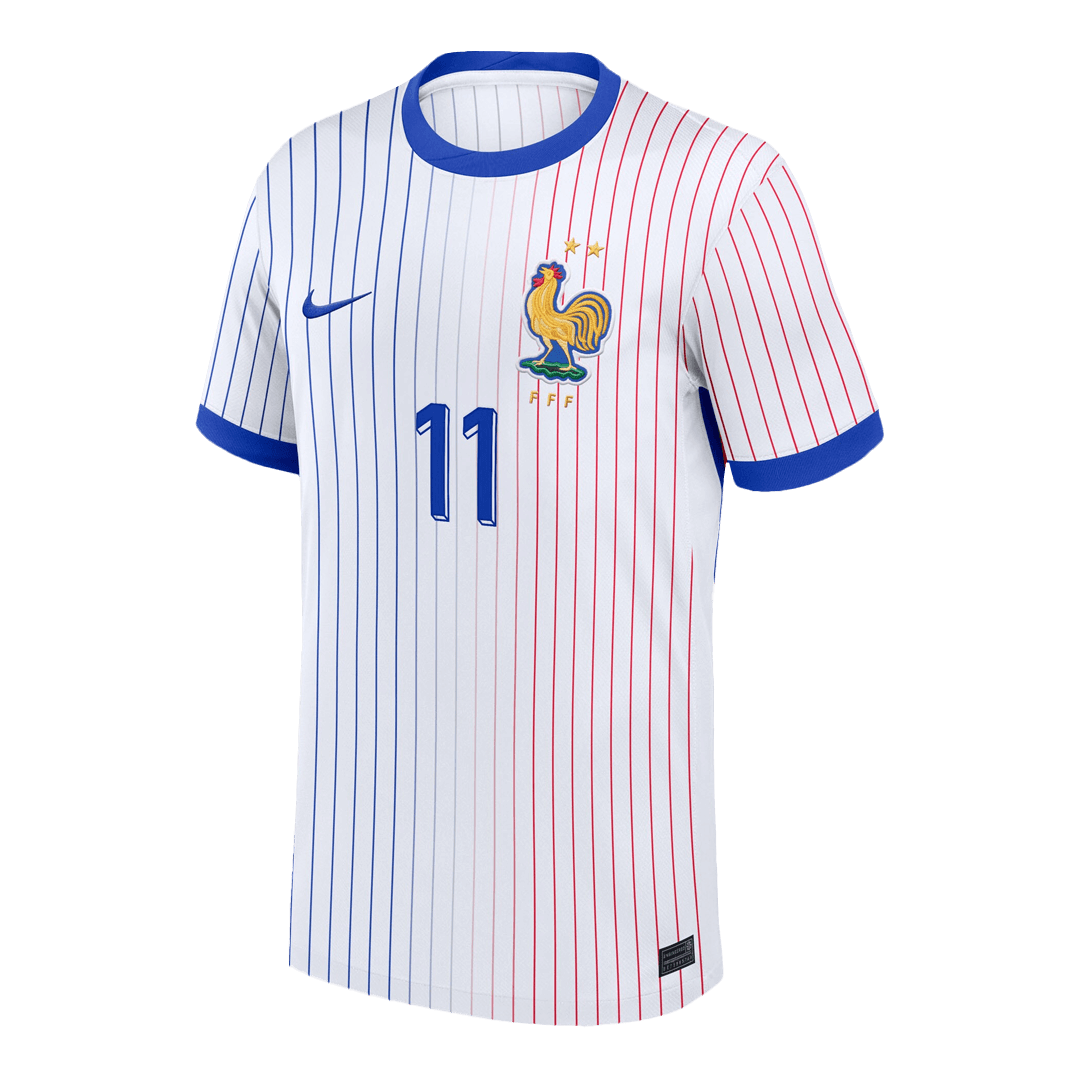 Maillot extérieur de football de l'équipe de France Euro 2024, Olise n° 11, blanc