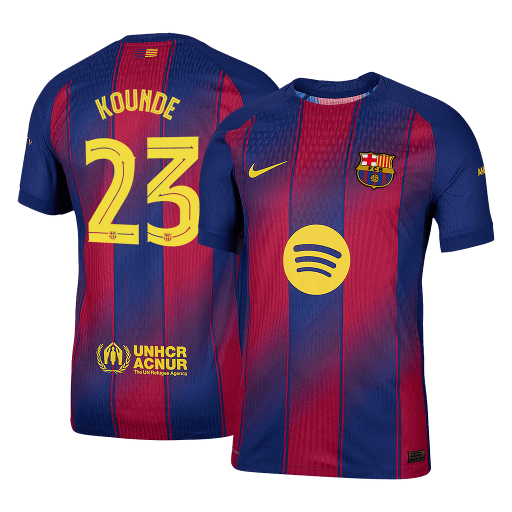 KOUNDE #23 Authentic Barcelona Home Soccer Jersey 2025/26 Red&Blue - UCL - Football Shirt | SmartJerseys | Official Quality