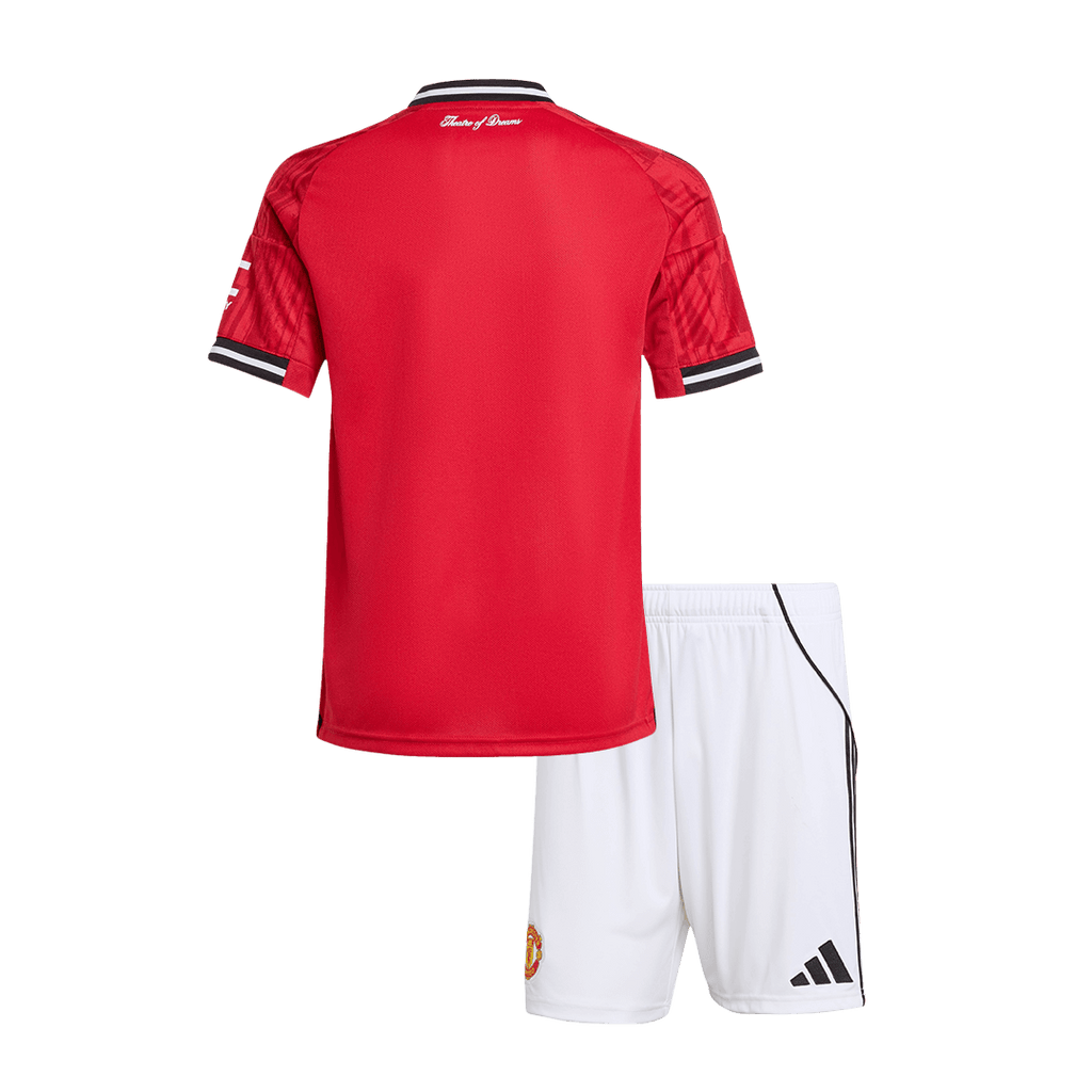 Manchester United Home Soccer Jersey Kit 2025/26 Kids(Jersey+Shorts)
