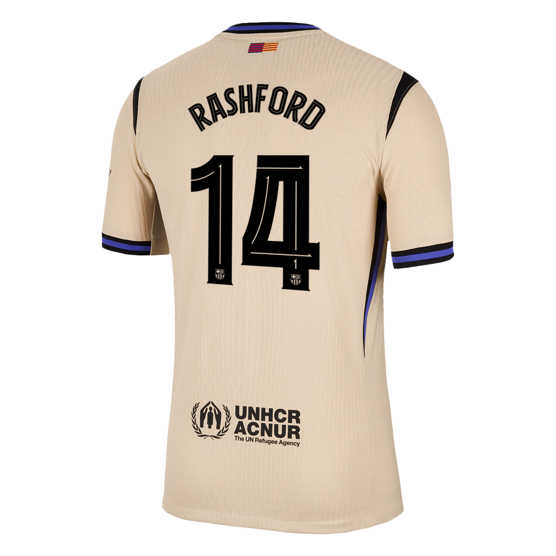 Camiseta de visitante del Barcelona Rashford #14 auténtica 2025/26 - Edición UCL