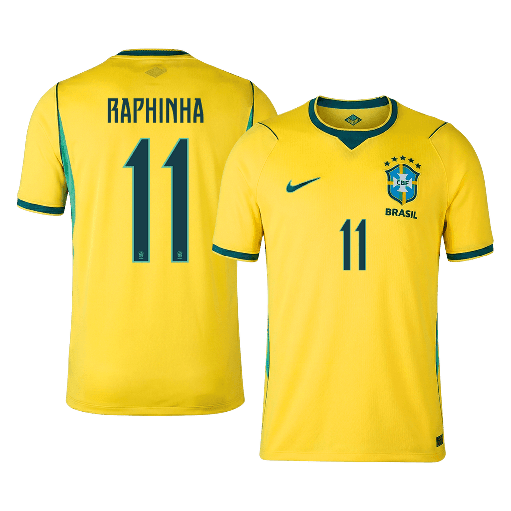 RAPHINHA #11 Brazil Home Soccer Jersey World Cup 2026 Yellow