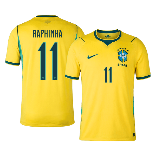 RAPHINHA #11 Brazil Home Soccer Jersey World Cup 2026 Yellow - yellow front view - SmartJerseys