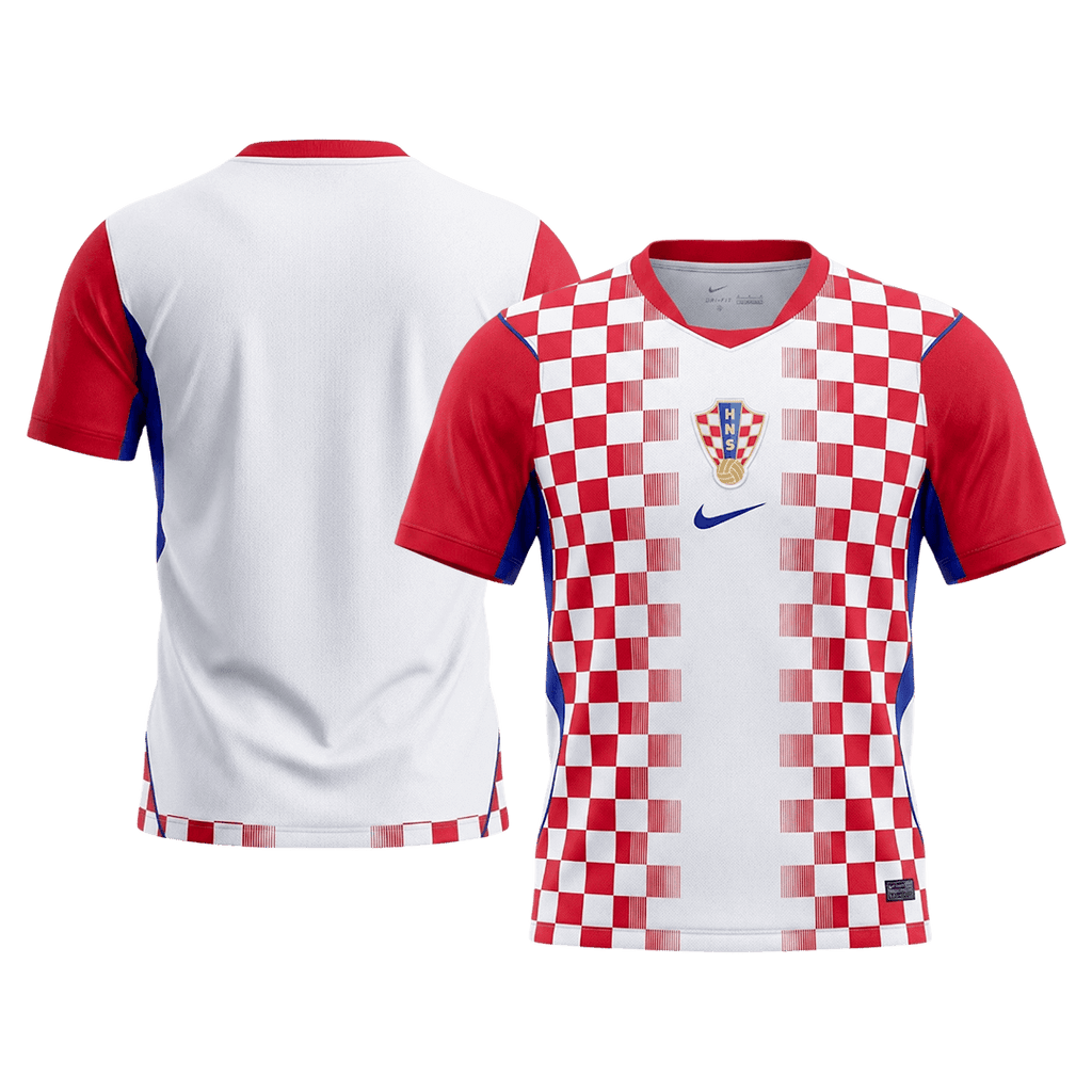 Maillot domicile de la Croatie pour la Coupe du Monde 2026, rouge et blanc