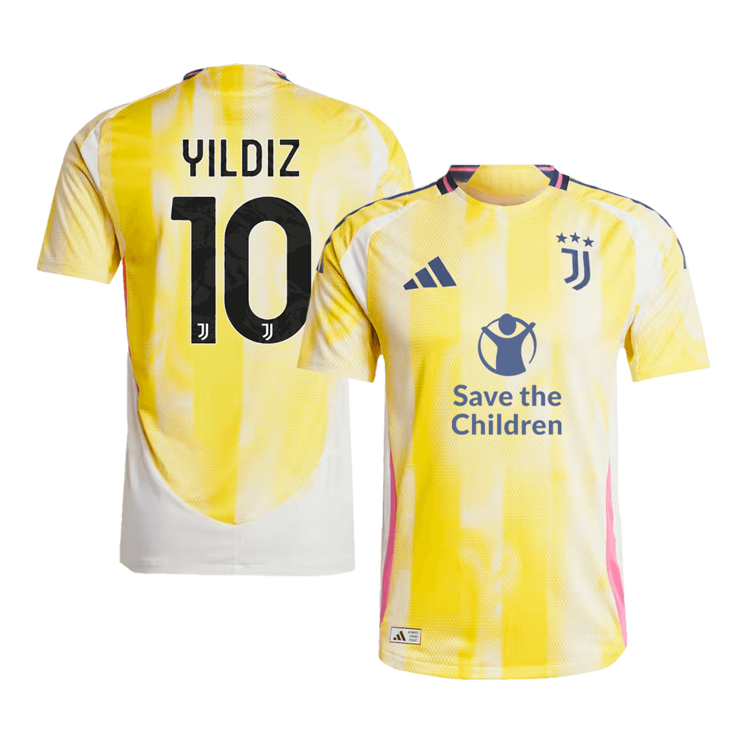 Juventus YILDIZ #10 Away Soccer Jersey Authentic 2024/25- Save The Children Sponsor - Football Shirt | SmartJerseys | Official Quality
