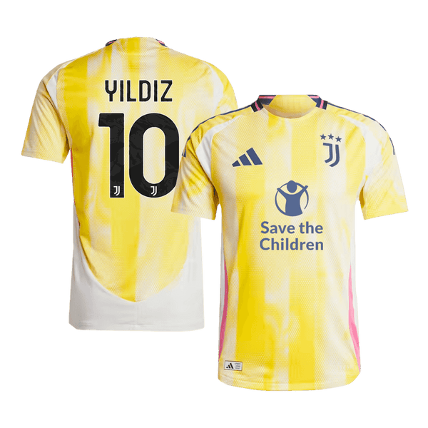 Juventus YILDIZ #10 Away Soccer Jersey Authentic 2024/25- Save The Children Sponsor - Football Shirt | SmartJerseys | Official Quality