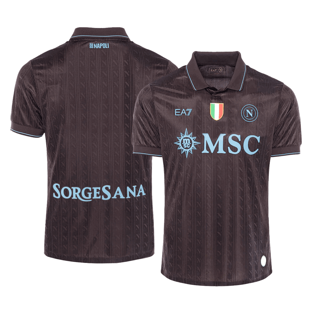 Camiseta de fútbol auténtica de visitante del Napoli 25/26, color negro