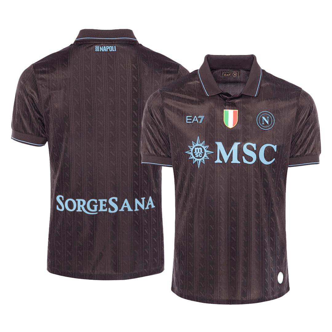 Camiseta de fútbol auténtica de visitante del Napoli 25/26, color negro