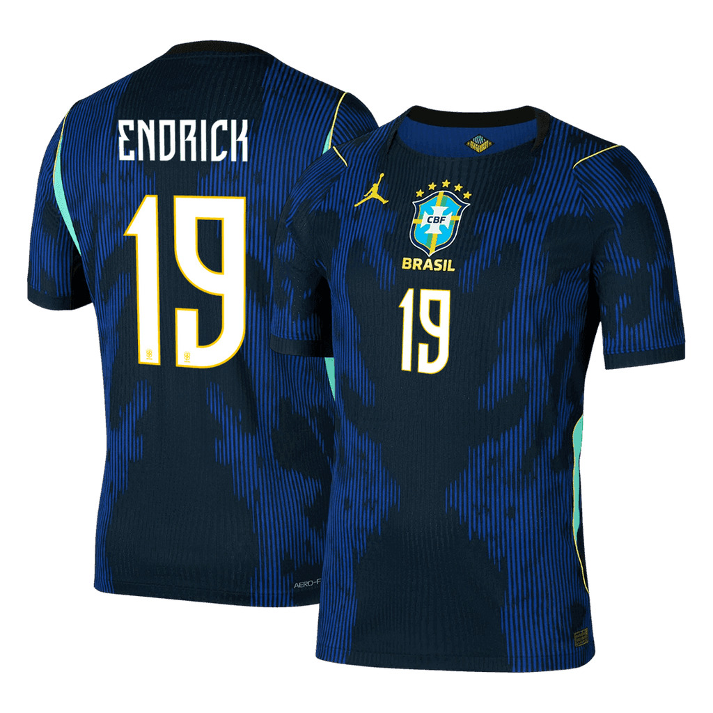ENDRICK #19 Player Version Brazil Away Soccer Jersey World Cup 2026 Navy