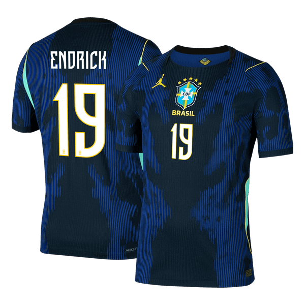 ENDRICK #19 Player Version Brazil Away Soccer Jersey World Cup 2026 Navy - blue front view - SmartJerseys