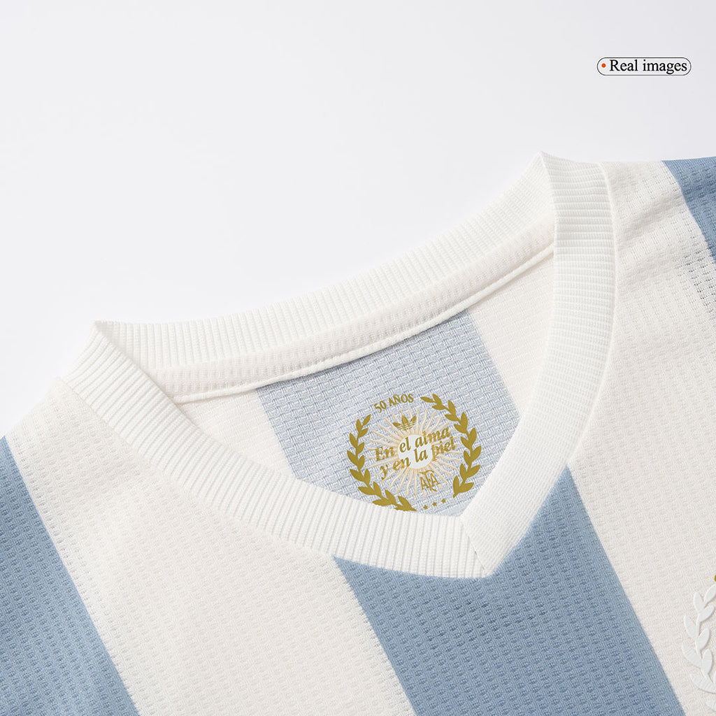 Kit de camiseta de fútbol de Argentina 2024 para niños (camiseta y pantalón corto) - 50.º aniversario