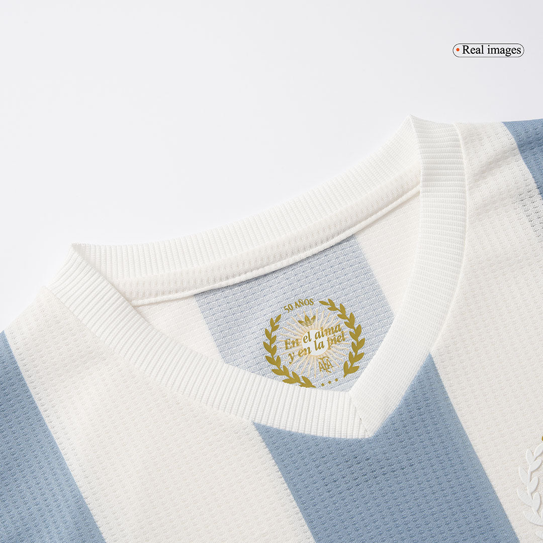 Kit de camiseta de fútbol de Argentina 2024 para niños (camiseta y pantalón corto) - 50.º aniversario