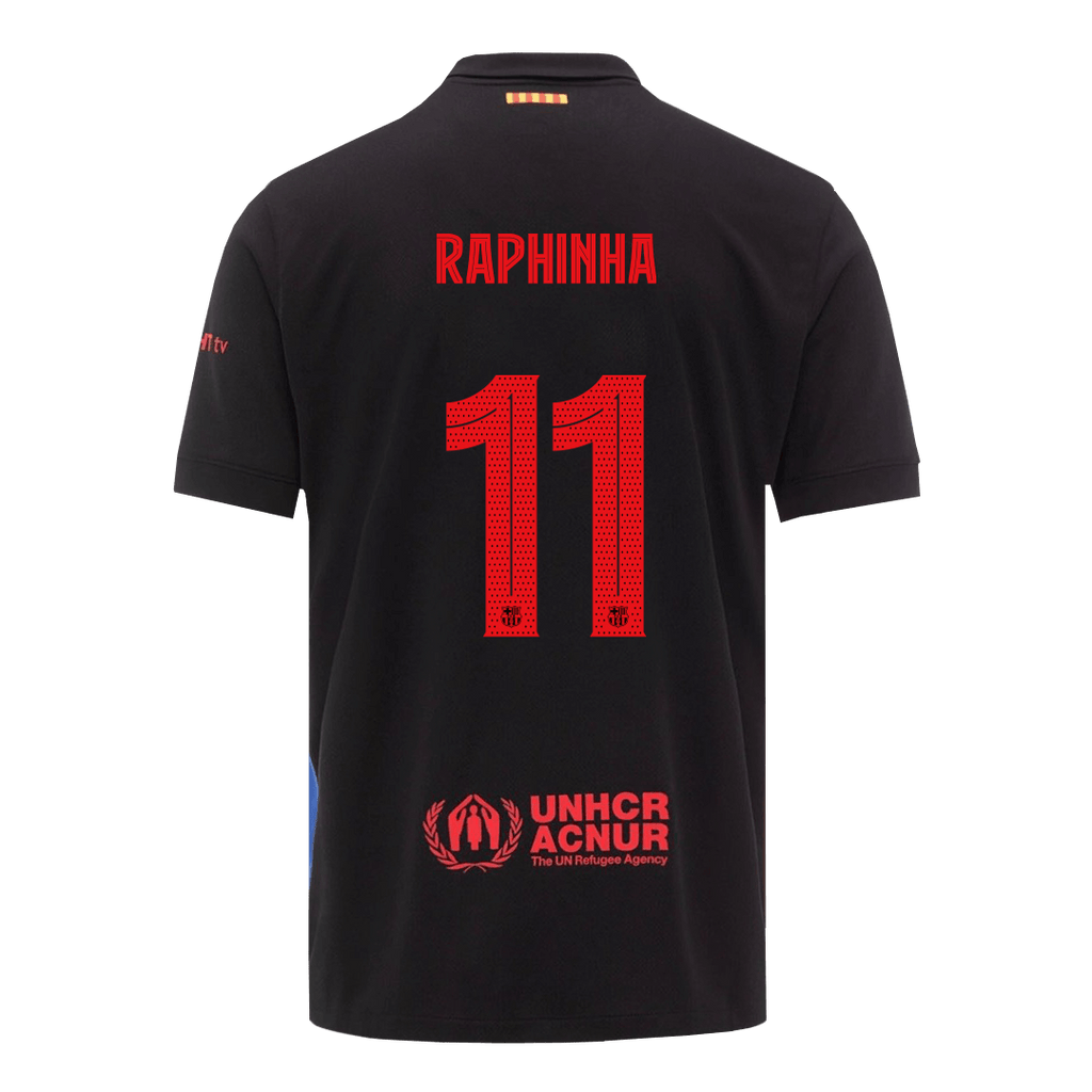 Barcelona RAPHINHA #11 Away Jersey 2024/25 - UCL Edition (Spotify Logo Without Text)