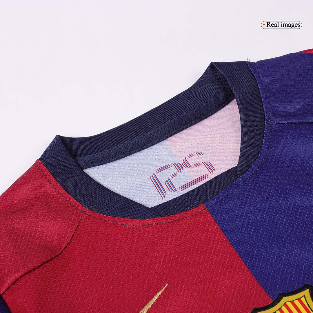 Camiseta local del Barcelona 2024/25 para niños (camiseta y pantalón corto) con el logotipo de Spotify sin texto