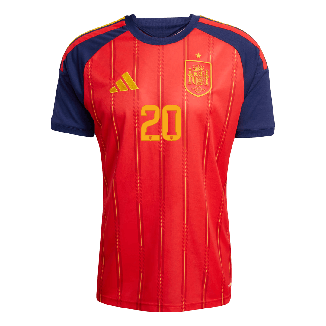 PEDRI #20 Spain Home Soccer Jersey World Cup 2026 Red