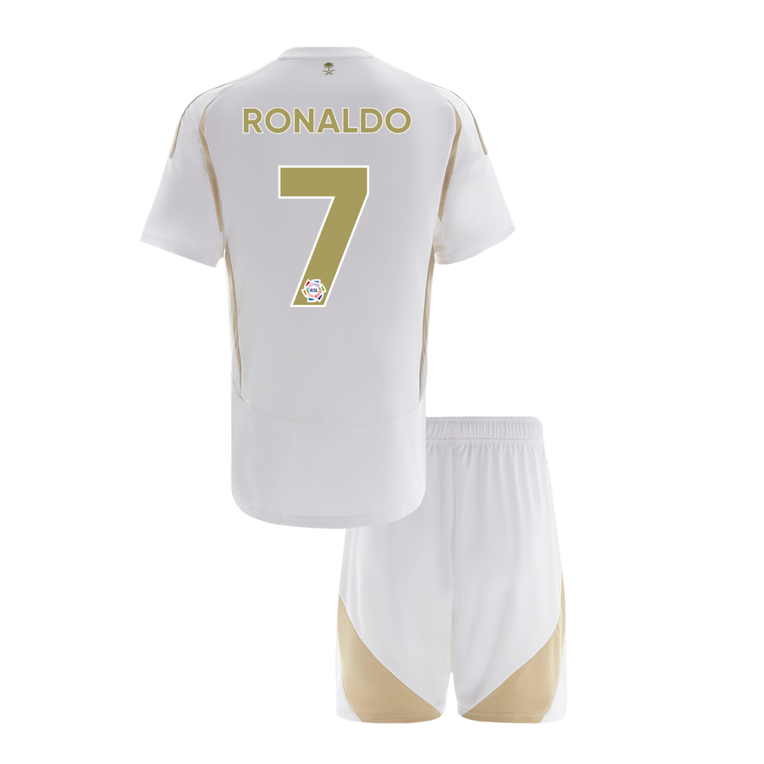 Al Nassr RONALDO #7 Third Away Soccer Jersey Kit 2024/25 Kids(Jersey+Shorts) - Football Shirt | SmartJerseys | Official Quality