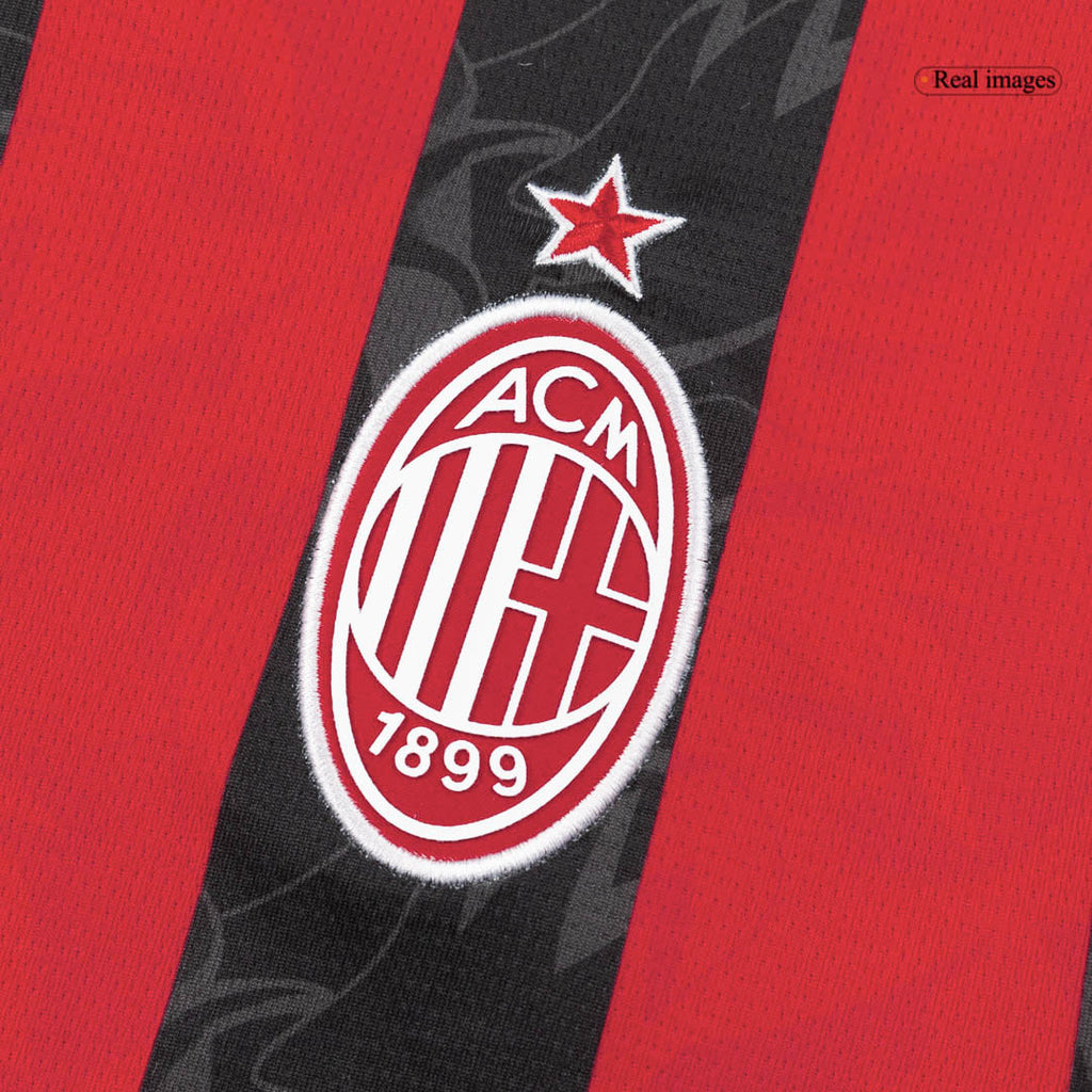 Tenue domicile de l'AC Milan (maillot + short + chaussettes) 2025/26 Rouge et Noir
