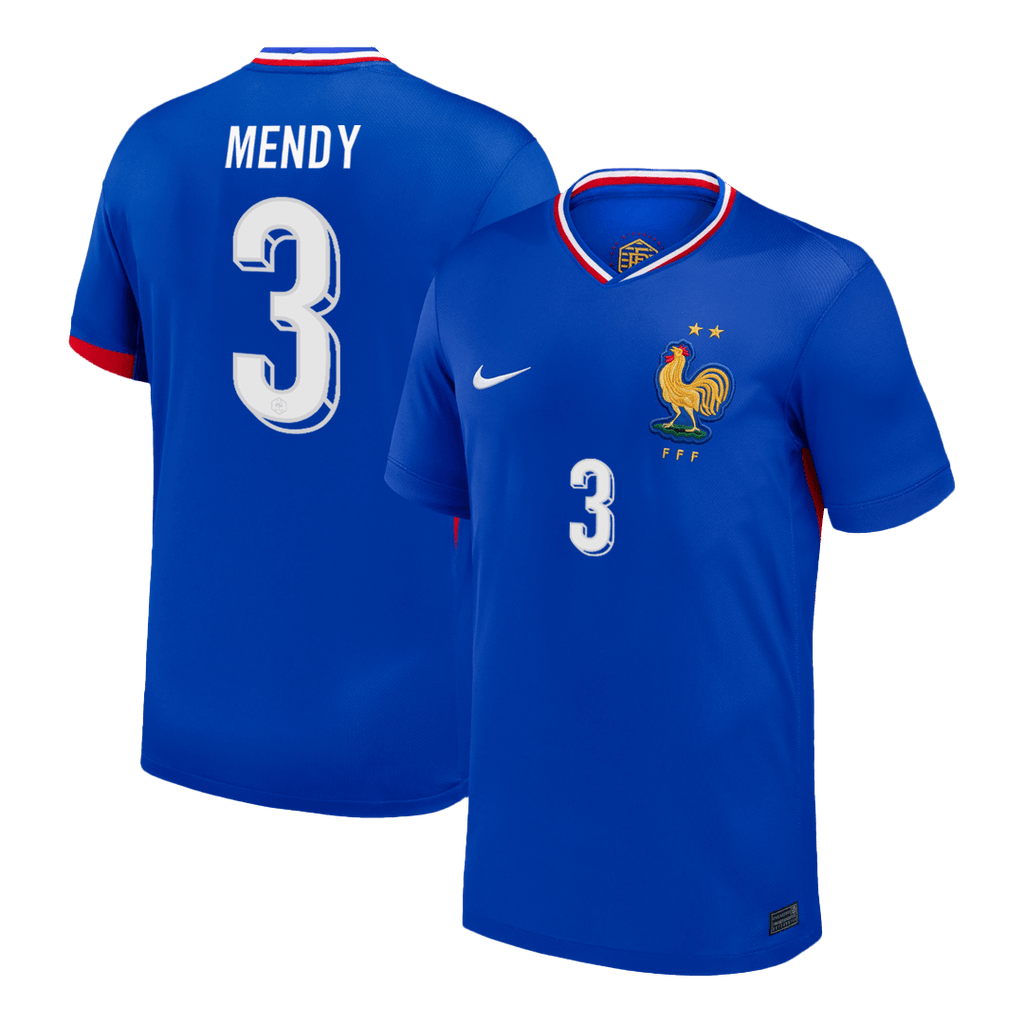 MENDY #3 France Euro Home Soccer Jersey 2024 Blue - Football Shirt | SmartJerseys | Official Quality